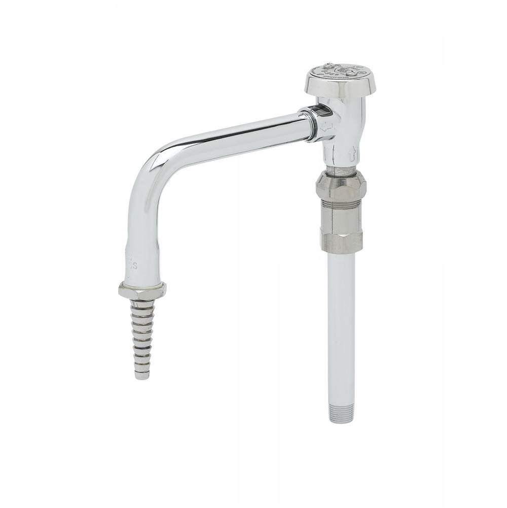 T&S Brass Gooseneck with Vacuum Breaker, Serrated Tip, Swivel Body with 3/8'' NPT Male Inlet