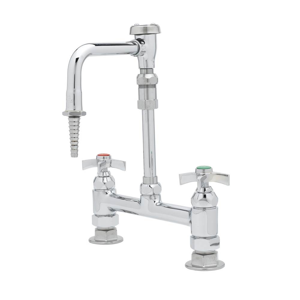 T&S Brass Lab Mixing Faucet, Deck Mount, Swivel Vacuum Breaker Nozzle, Serrated Tip, 4-Arm Handles