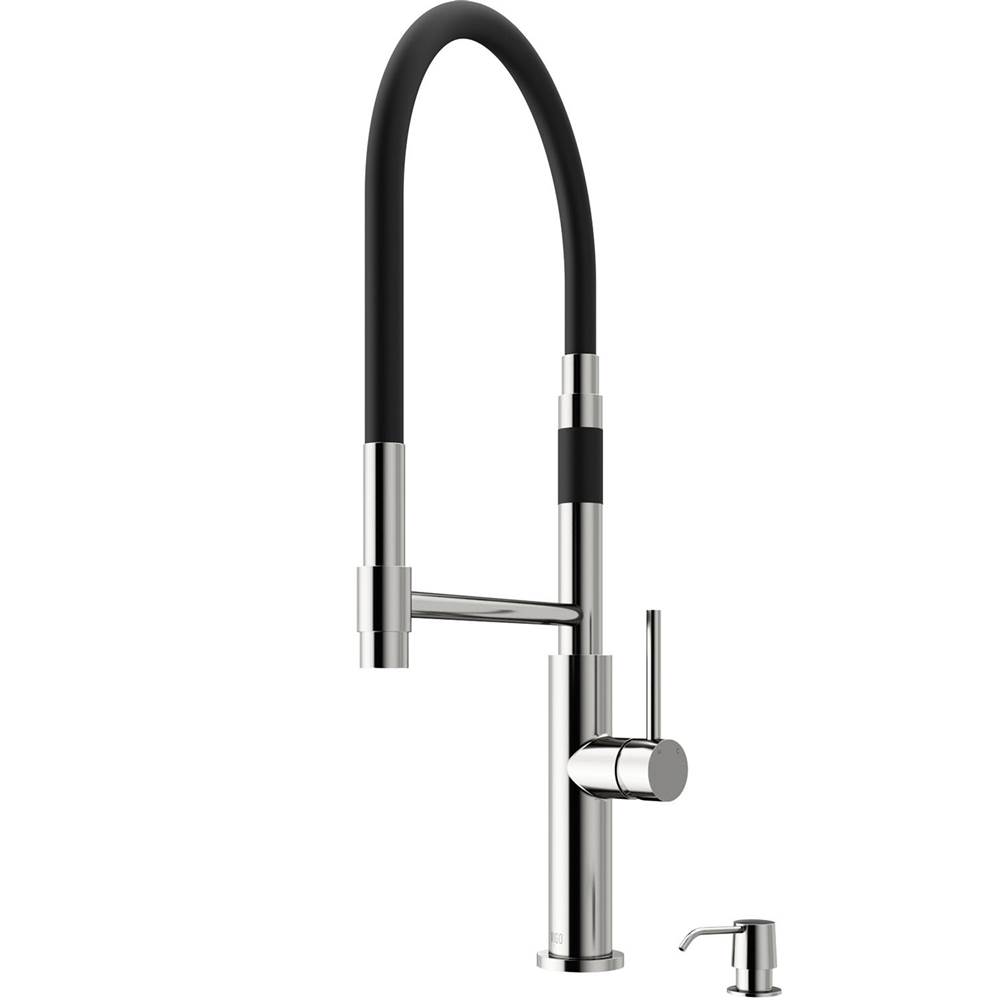 Vigo Norwood Magnetic Spray Kitchen Faucet With Soap Dispenser In Stainless Steel