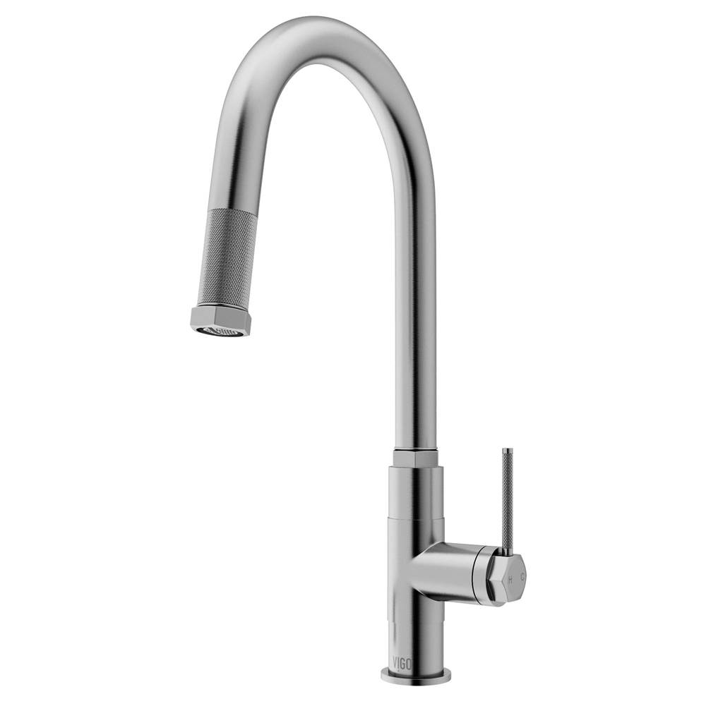 Vigo Hart Arched Single Handle Pull-Down Spout Kitchen Faucet in Stainless Steel
