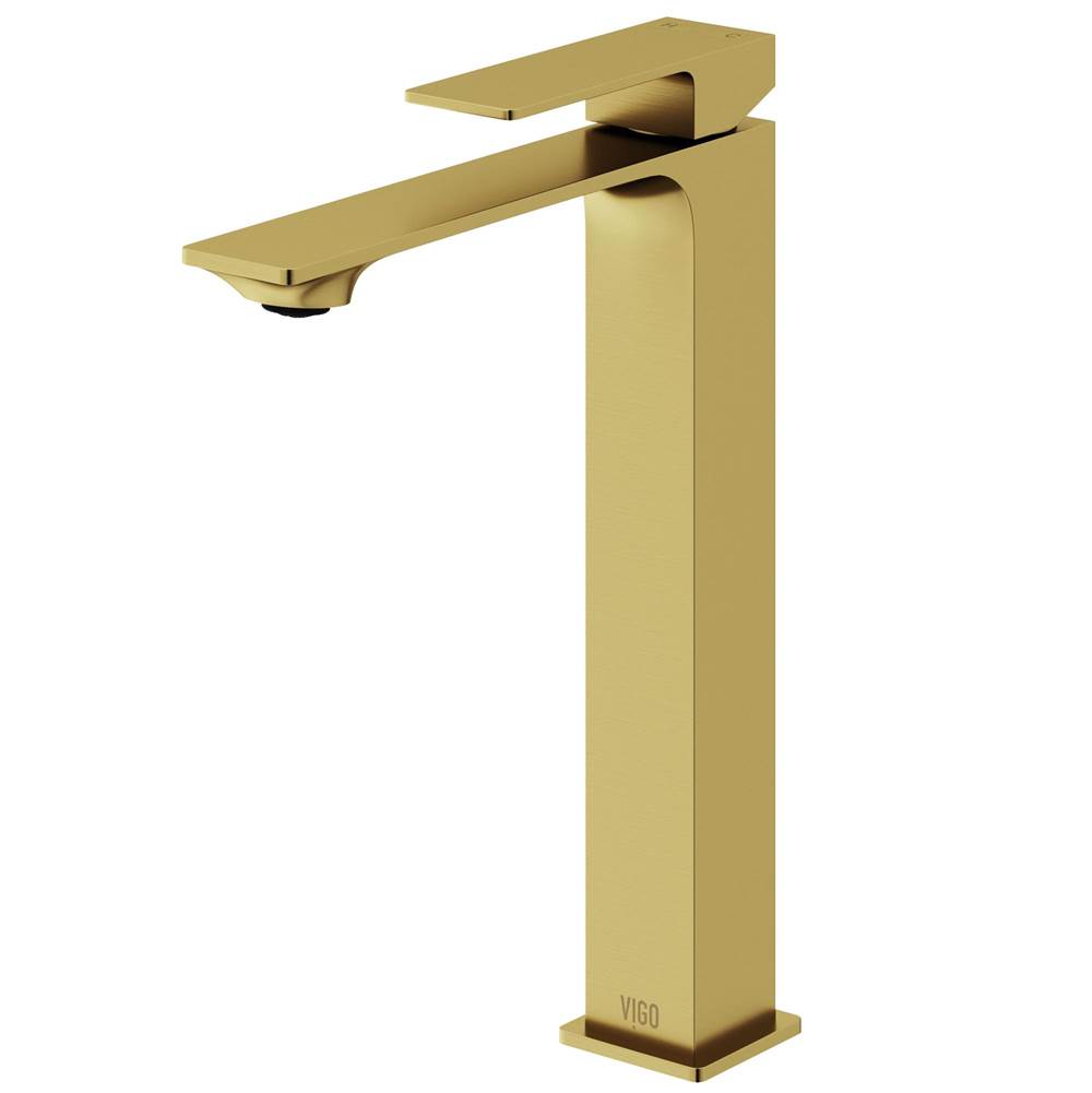 Vigo Dunn Single Handle Single-Hole Bathroom Vessel Faucet in Matte Brushed Gold