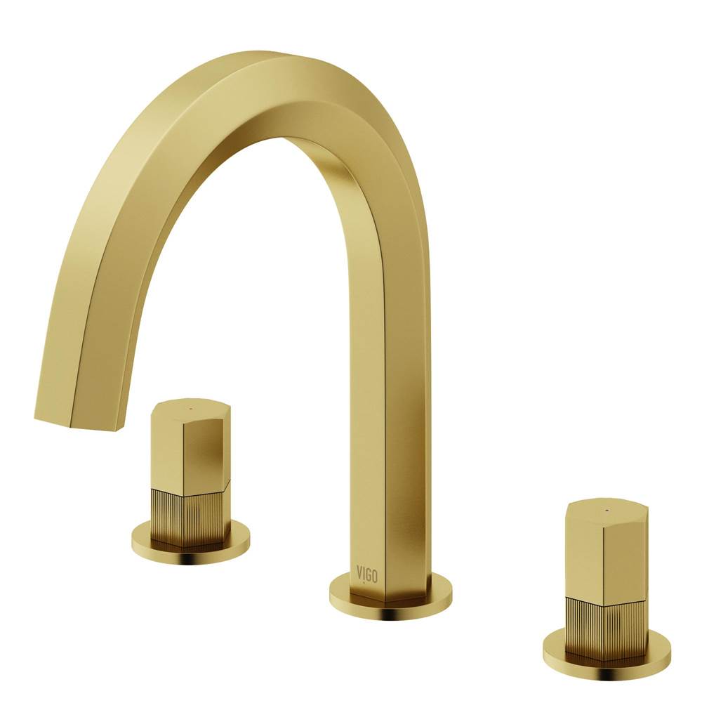Vigo Hart Two Handle Bathroom Faucet in Matte Brushed Gold