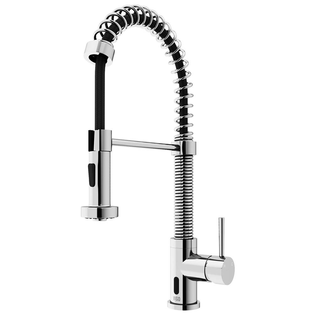 Vigo Edison Single Handle Pull-Down Sprayer Kitchen Faucet Set with Touchless Sensor in Chrome