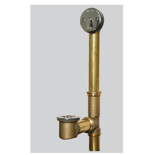 Watco Manufacturing TRIP LEVER Bath Waste, Tubs to 16-In., 20-GA Brass BRS, Brushed Nickel