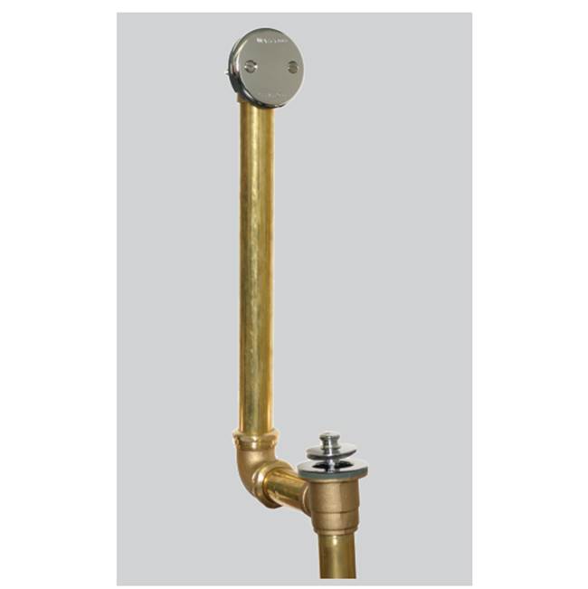 Watco Manufacturing Push Pull Direct Drain 2-Hole Bath Waste 17G Brass Brs Polished Brass ''Pvd''