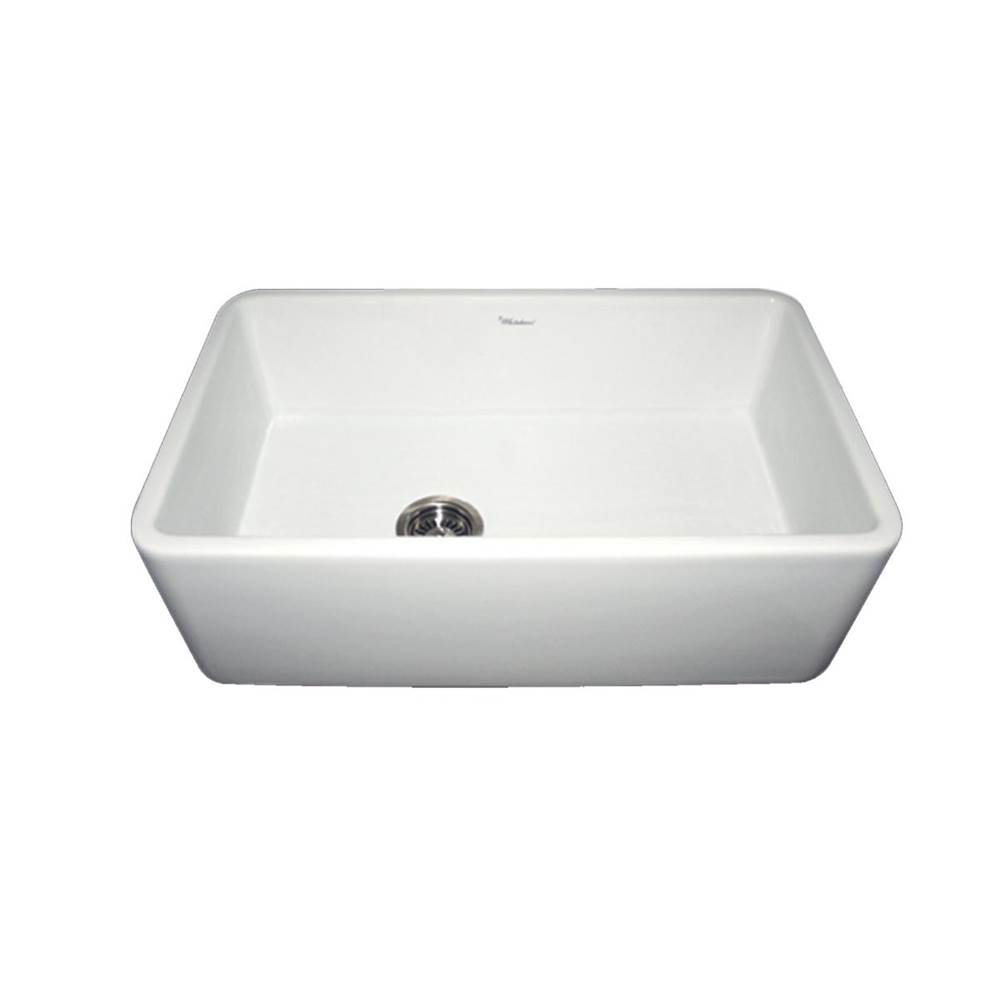 Whitehaus Collection Farmhaus Fireclay Duet Series Reversible Sink with Smooth Front Apron