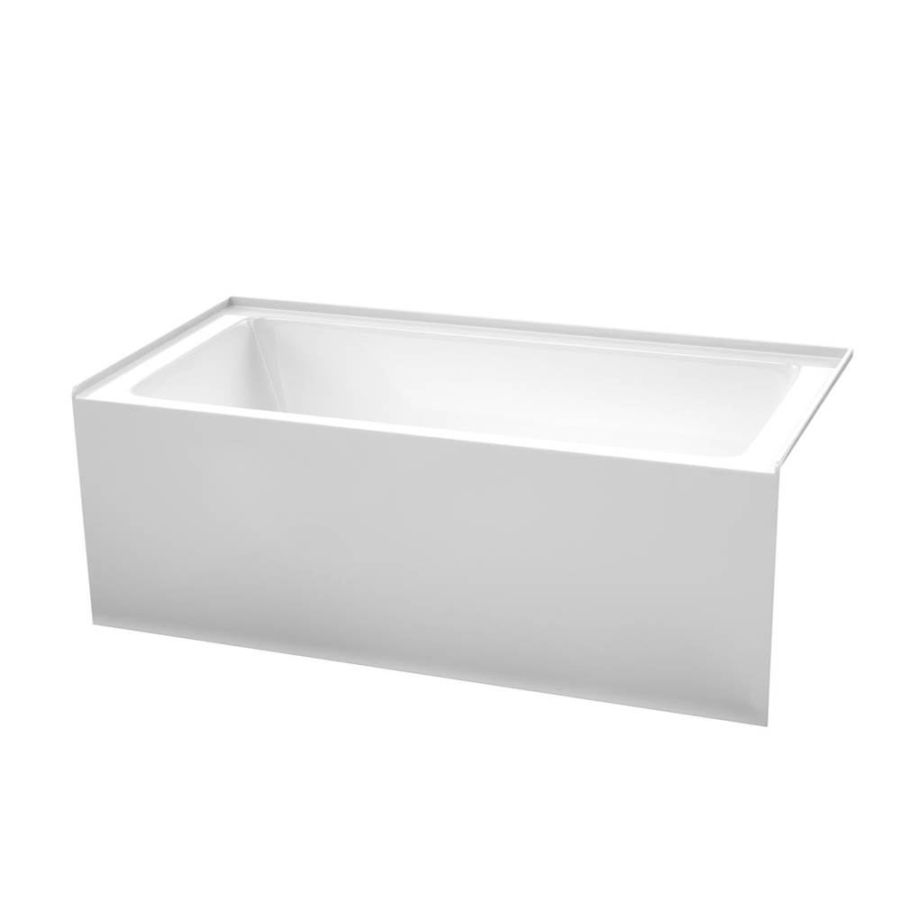 Wyndham Collection Grayley 60 x 30 Inch Alcove Bathtub in White with Right-Hand Drain and Overflow Trim in Polished Chrome