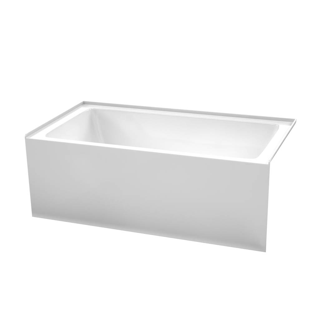 Wyndham Collection Grayley 60 x 32 Inch Alcove Bathtub in White with Right-Hand Drain and Overflow Trim in Polished Chrome
