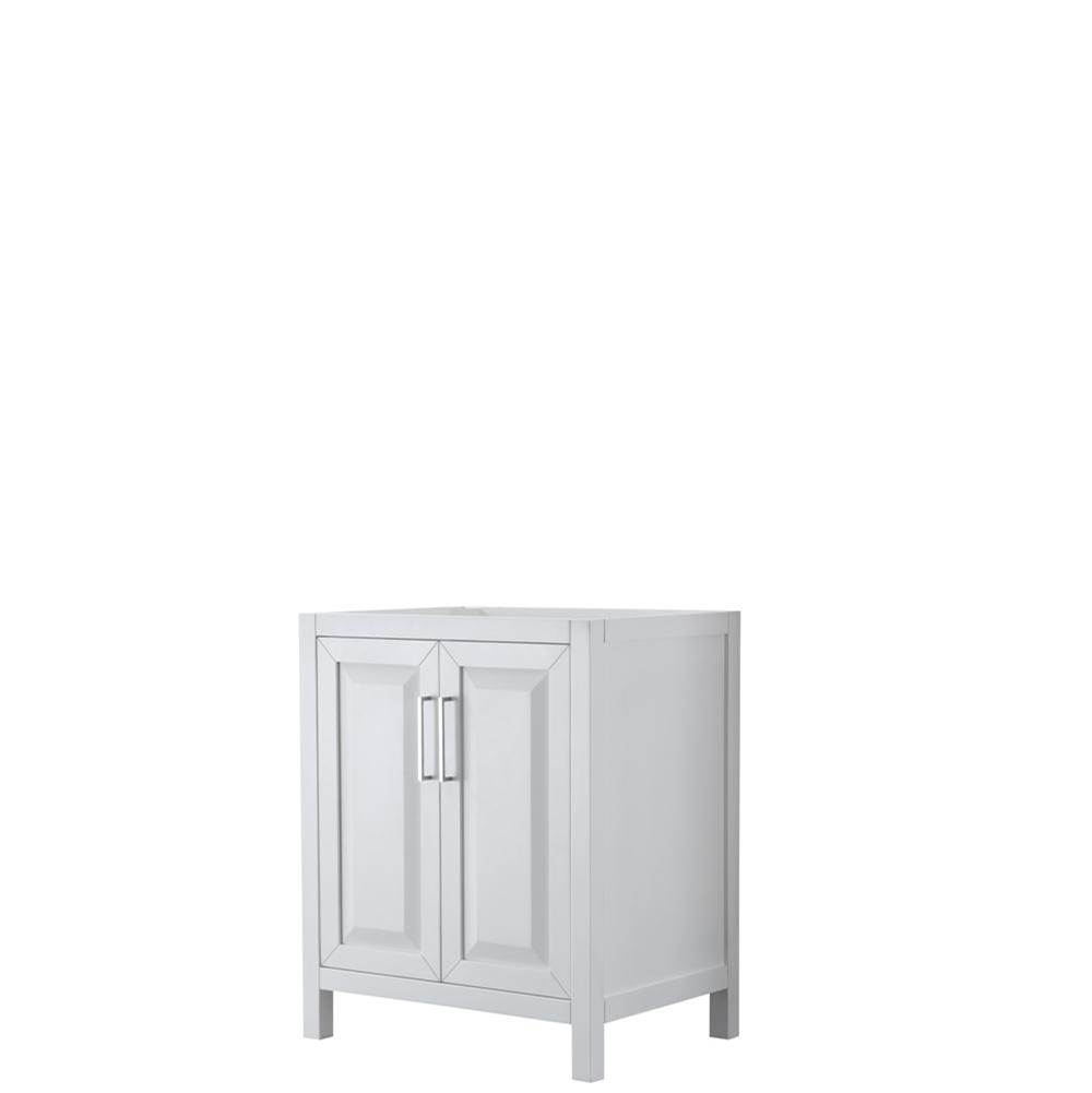 Wyndham Collection Daria 30 Inch Single Bathroom Vanity in White, No Countertop, No Sink, and No Mirror