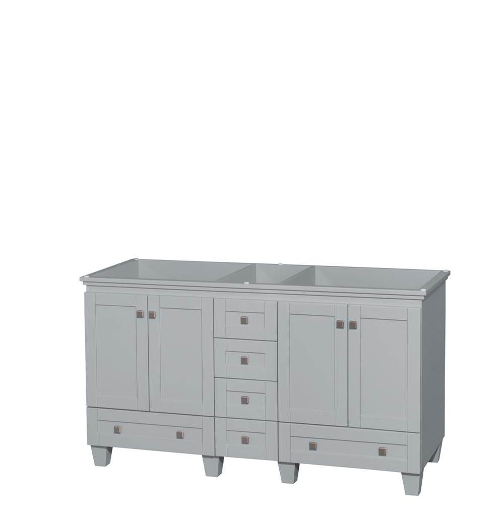 Wyndham Collection Acclaim 60 Inch Double Bathroom Vanity in Oyster Gray, No Countertop, No Sinks, and No Mirrors