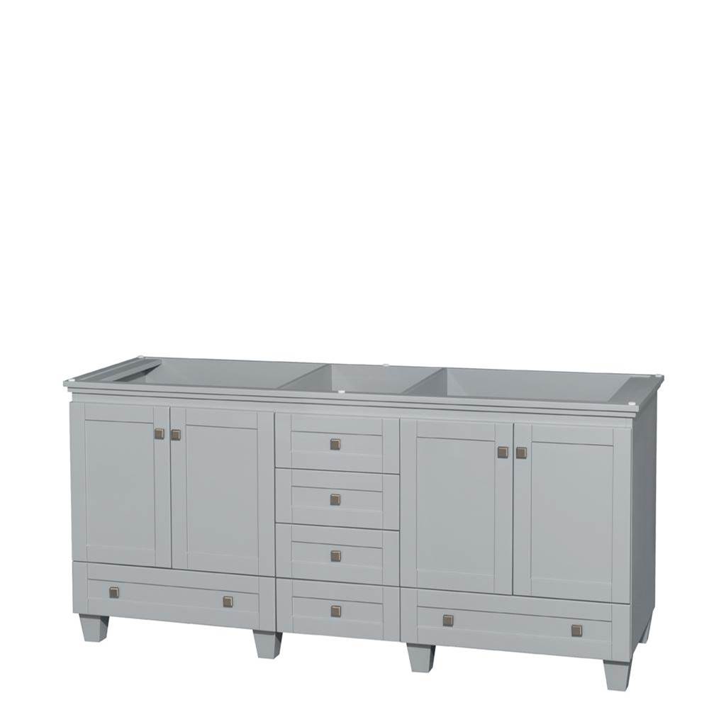 Wyndham Collection Acclaim 72 Inch Double Bathroom Vanity in Oyster Gray, No Countertop, No Sinks, and No Mirrors