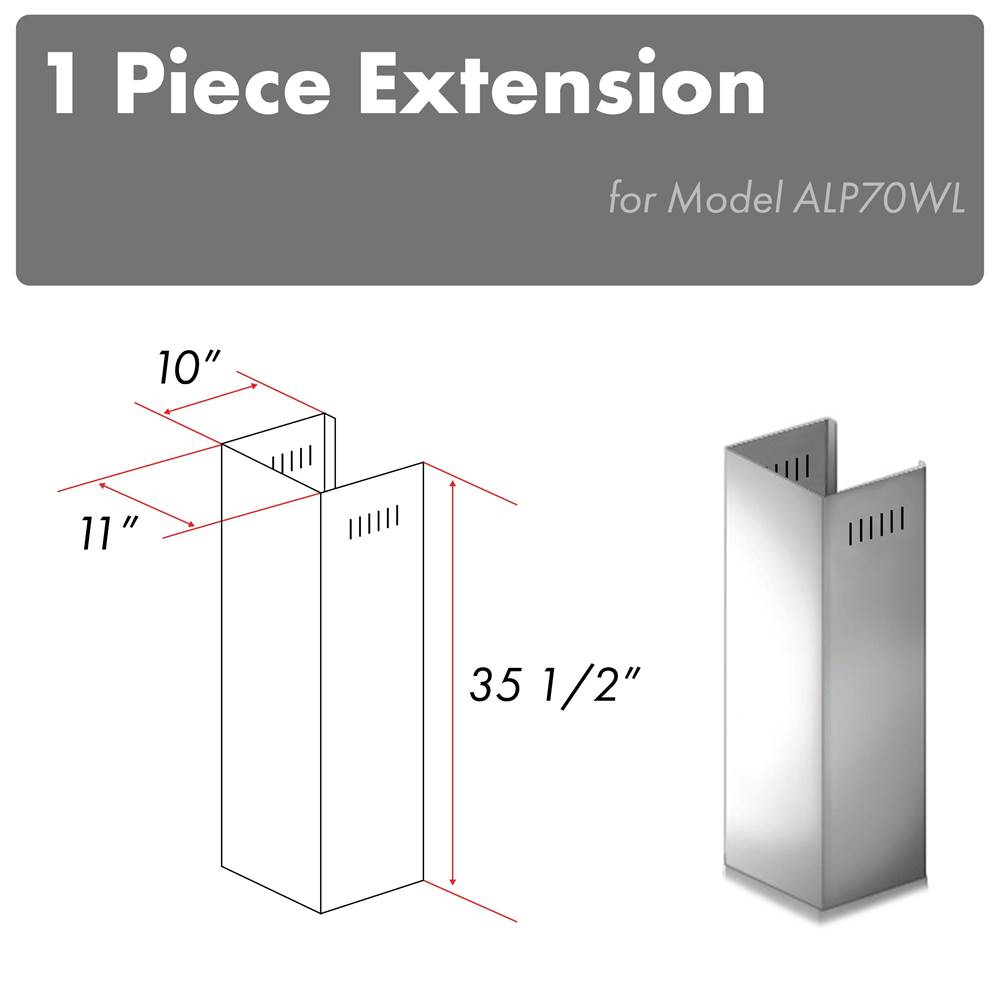 Z-Line 1-36'' Chimney Extension for 9 ft. to 10 ft. Ceilings (1PCEXT-ALP70WL)