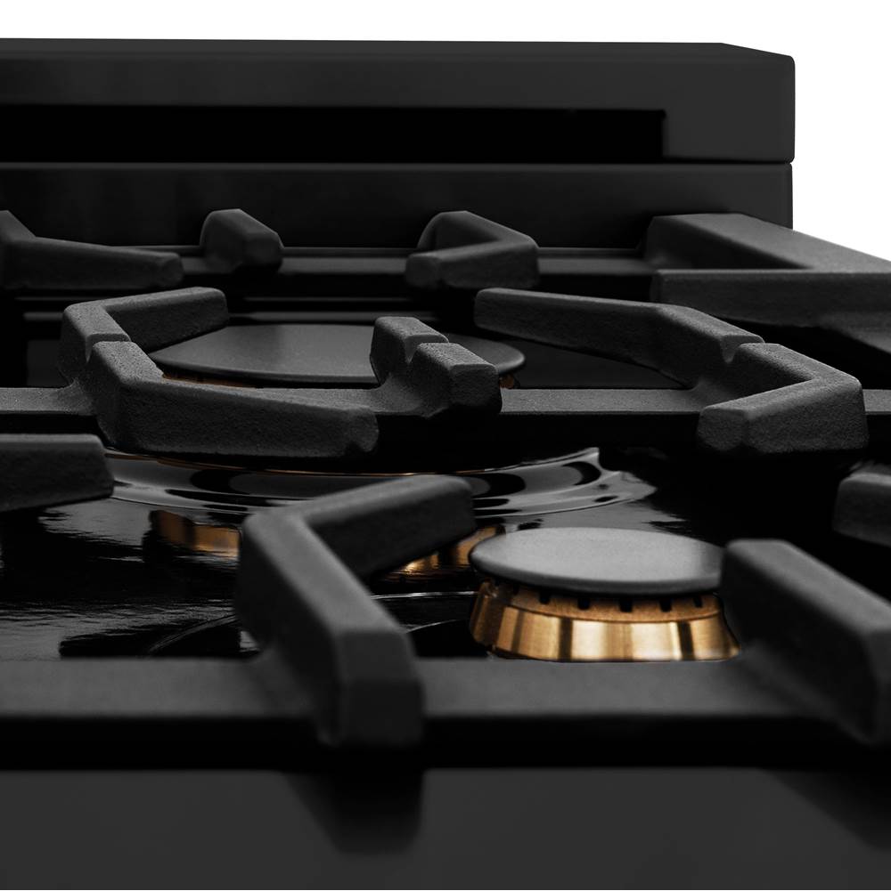 Z-Line Autograph Edition 36'' 4.6 cu.' Range with Gas Stove and Gas Oven in Black Stainless Steel with Champagne Bronze Accents