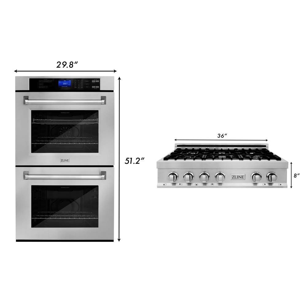 Z-Line Kitchen Package with 36'' Stainless Steel Rangetop and 30'' Single Wall Oven