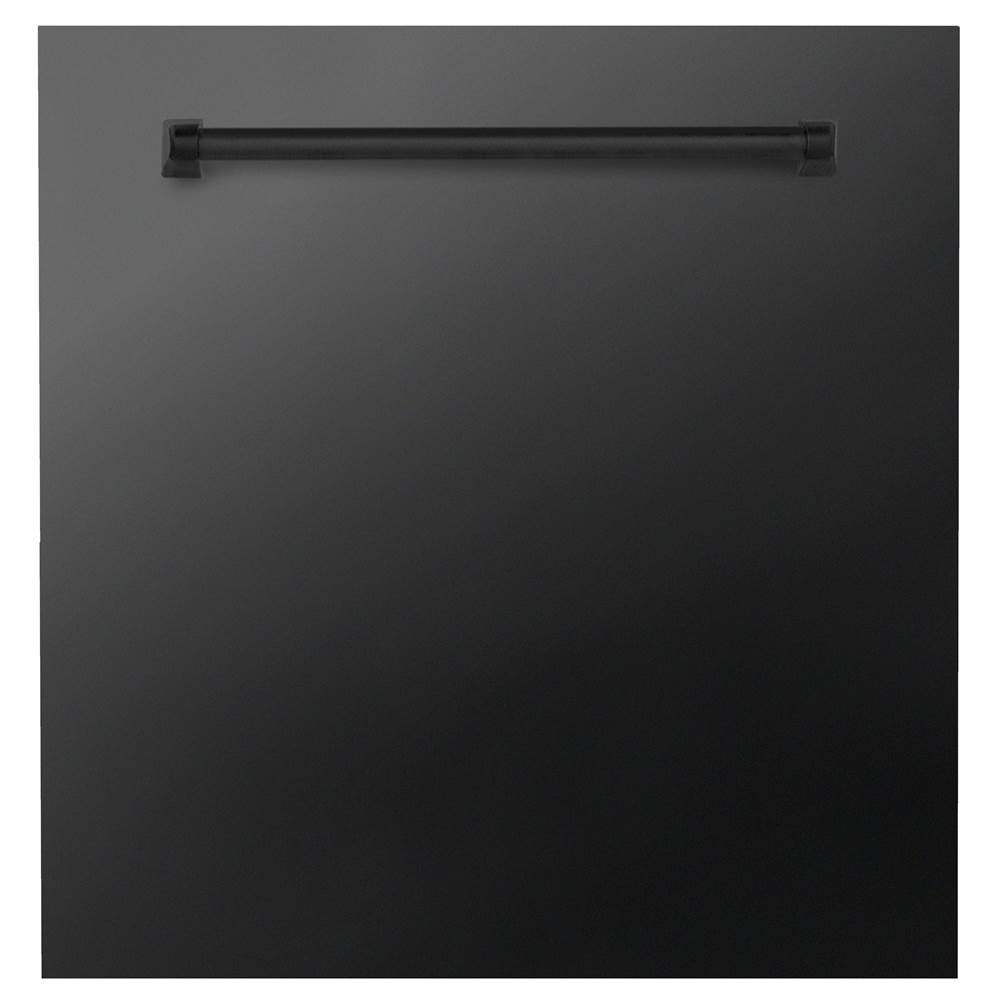 Z-Line 24'' Monument Dishwasher Panel in Black Stainless Steel with Traditional Handle
