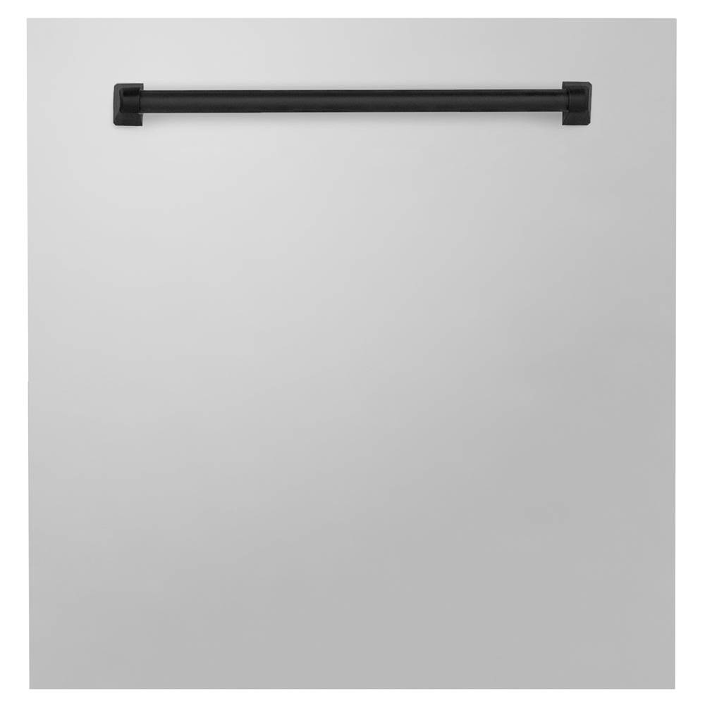 Z-Line 24'' Autograph Edition Monument Dishwasher Panel in Stainless Steel with Matte Black Handle