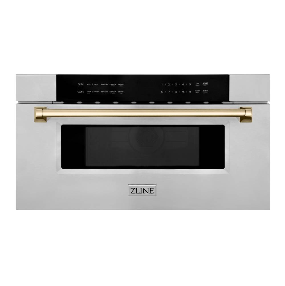 Z-Line Autograph Edition 30'' 1.2 cu. ft. Built-In Microwave Drawer in Stainless Steel with Gold Accents