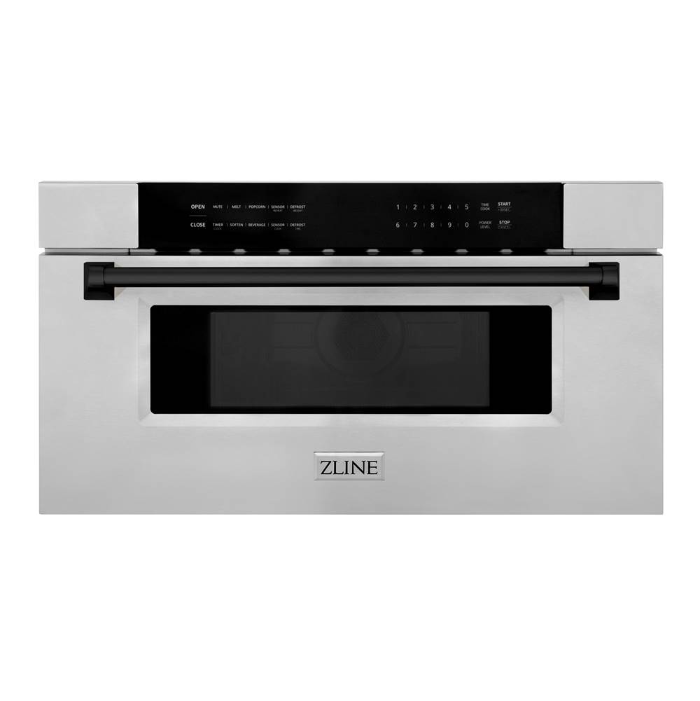Z-Line Autograph Edition 30'' 1.2 cu. ft. Built-In Microwave Drawer in Stainless Steel with Matte Black Accents