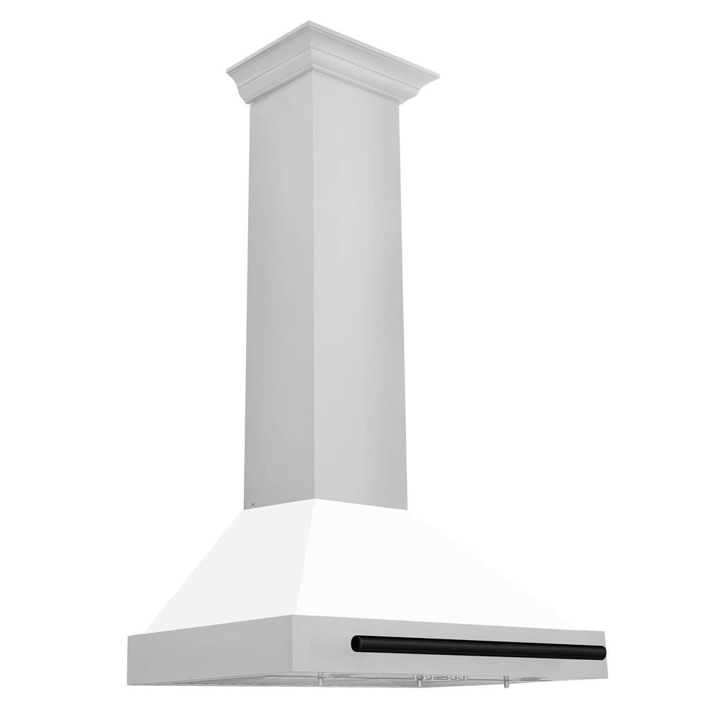 Z-Line 30'' Autograph Edition Stainless Steel Range Hood with White Matte Shell and Matte Black Accents