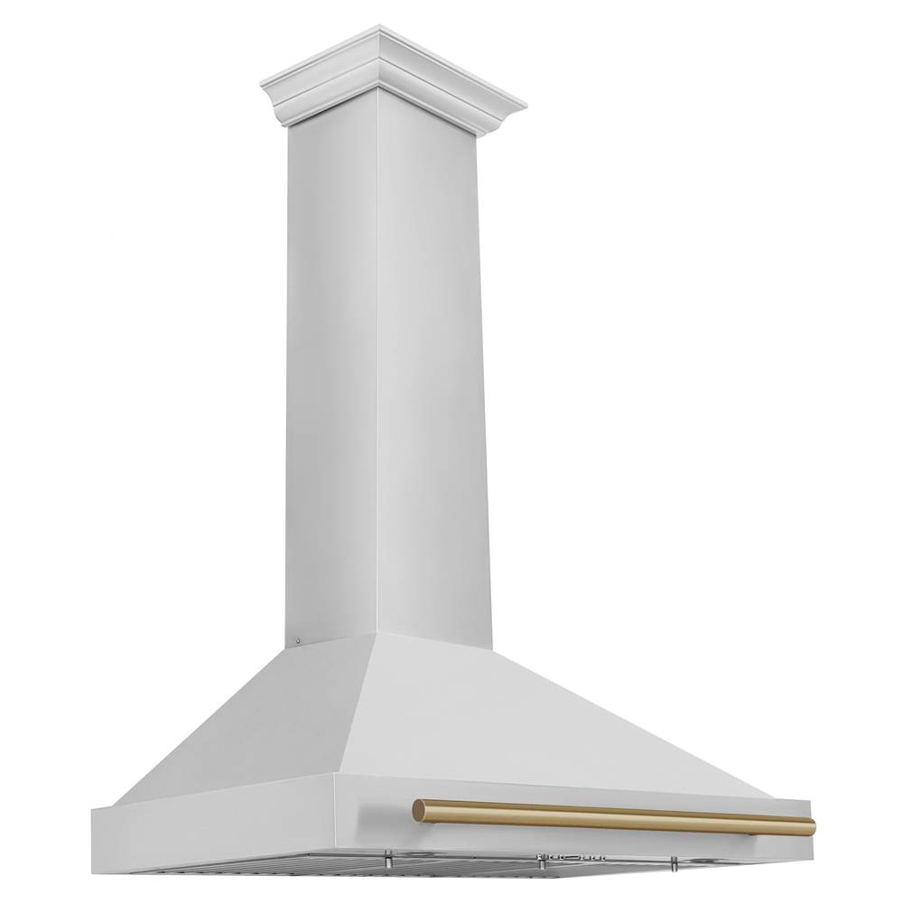 Z-Line 36'' Autograph Edition Stainless Steel Range Hood with Stainless Steel Shell and Champagne Bronze Accents