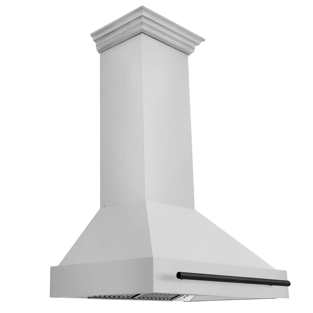 Z-Line 36'' Autograph Edition Stainless Steel Range Hood with Stainless Steel Shell and Matte Black Handle