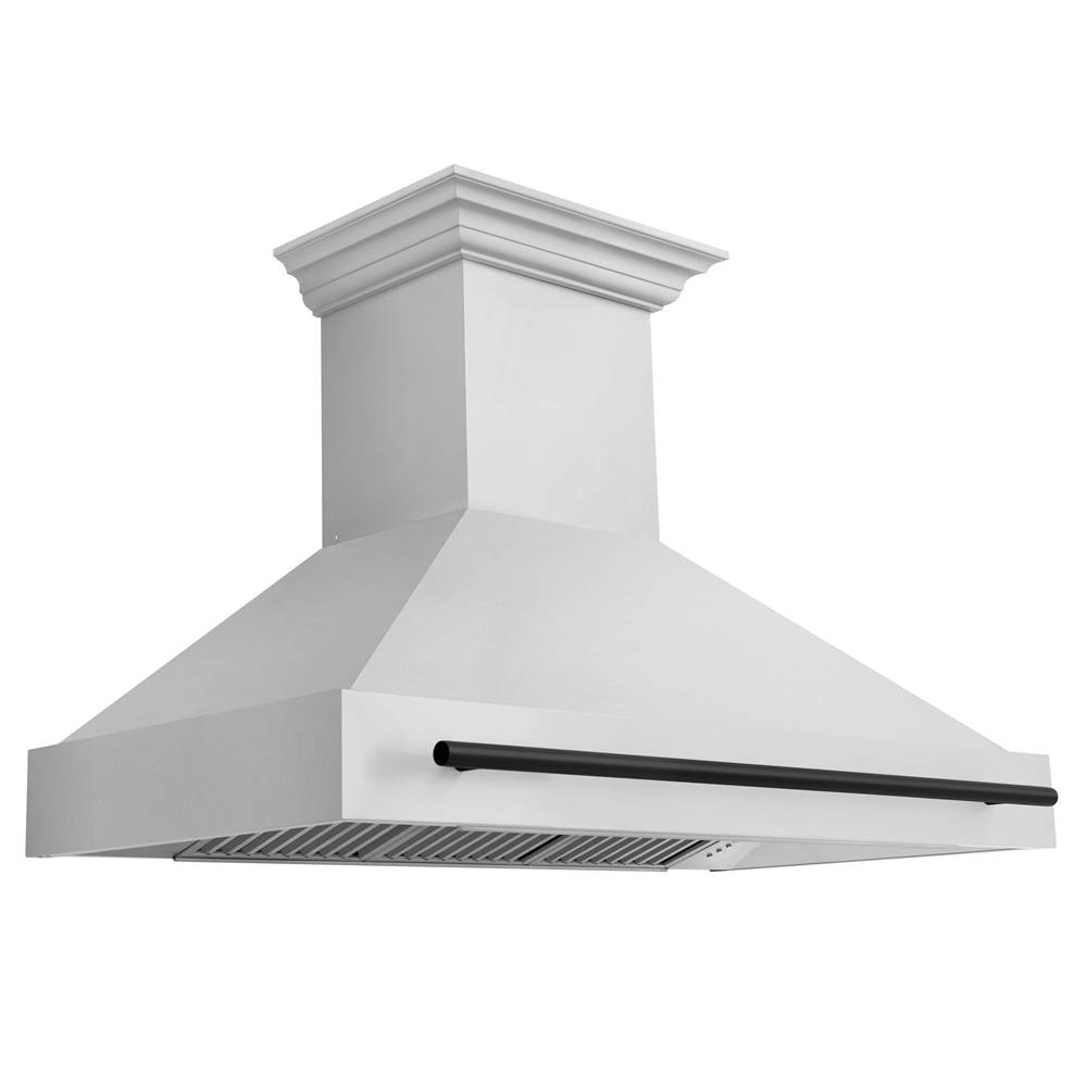 Z-Line 48'' Autograph Edition Stainless Steel Range Hood with Stainless Steel Shell and Matte Black Handle