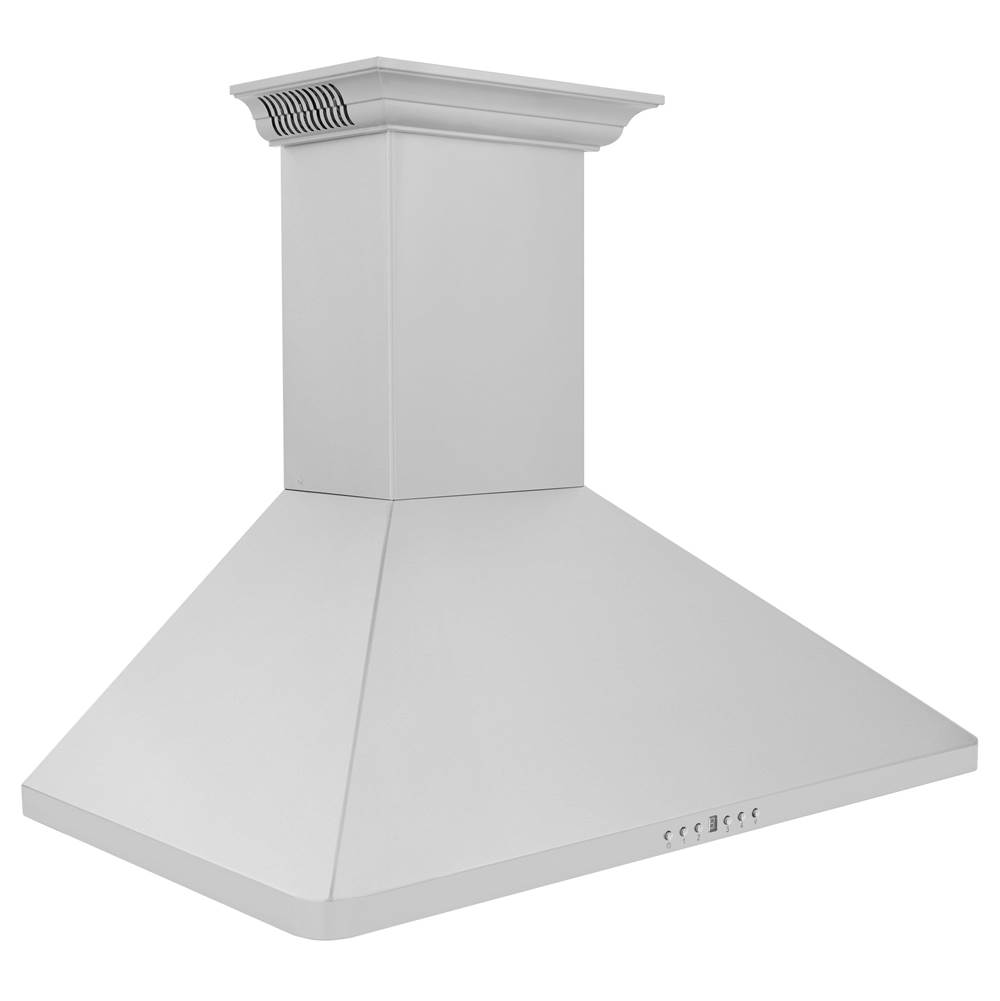 Z-Line 36'' Wall Mount Range Hood in Stainless Steel with Built-in CrownSound Bluetooth Speakers