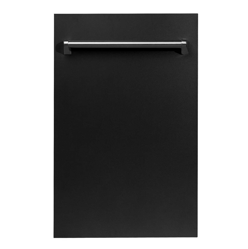 Z-Line 18'' Top Control Dishwasher in Black Matte with Stainless Steel Tub and Traditional Style Handle