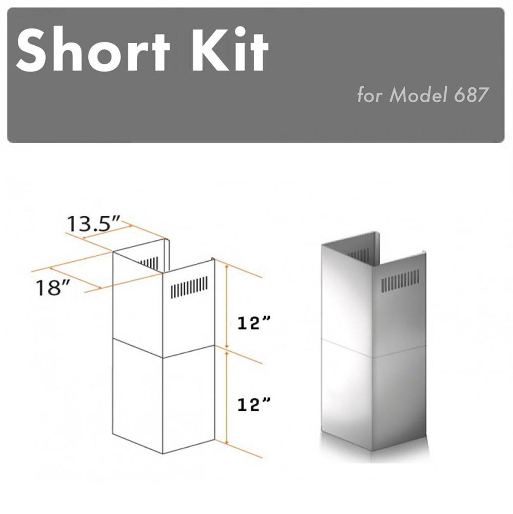 Z-Line 2-12'' Short Chimney Pieces for 7-8' Ceilings