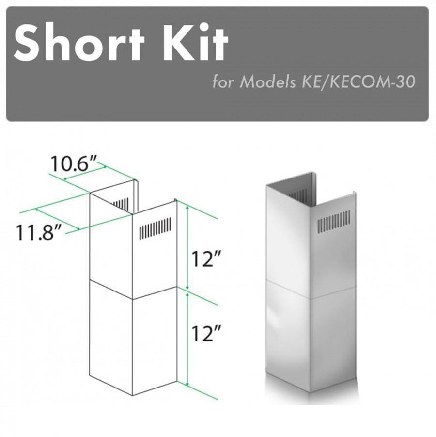 Z-Line 2-12'' Short Chimney Pieces for 7-8' Ceilings