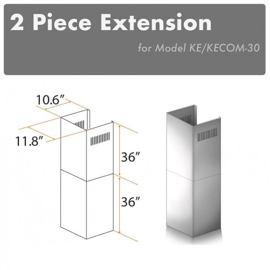 Z-Line 2-36'' Chimney Extensions for 10-12' Ceilings