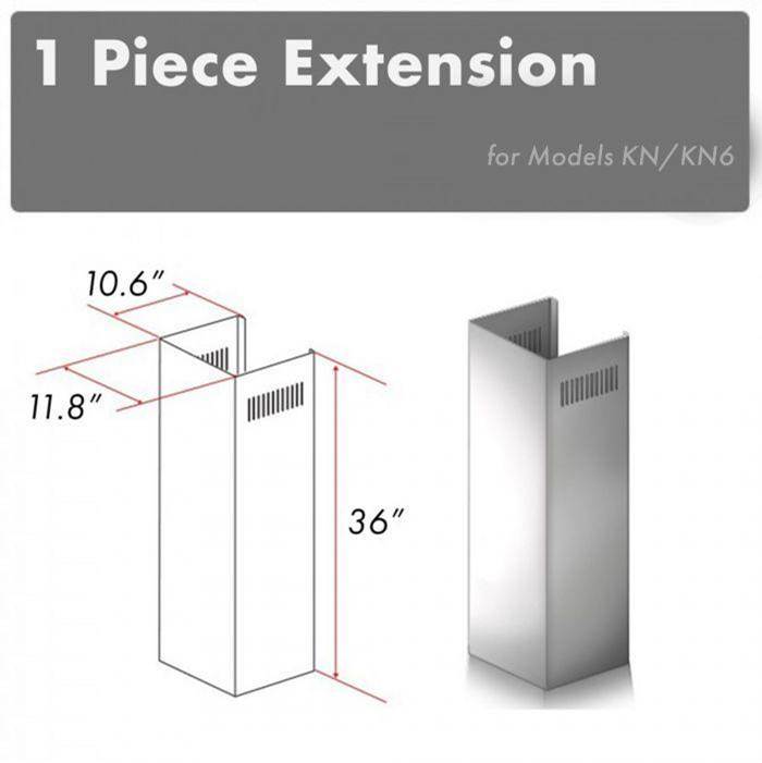 Z-Line 2-36'' Chimney Extensions for 10-12' Ceilings