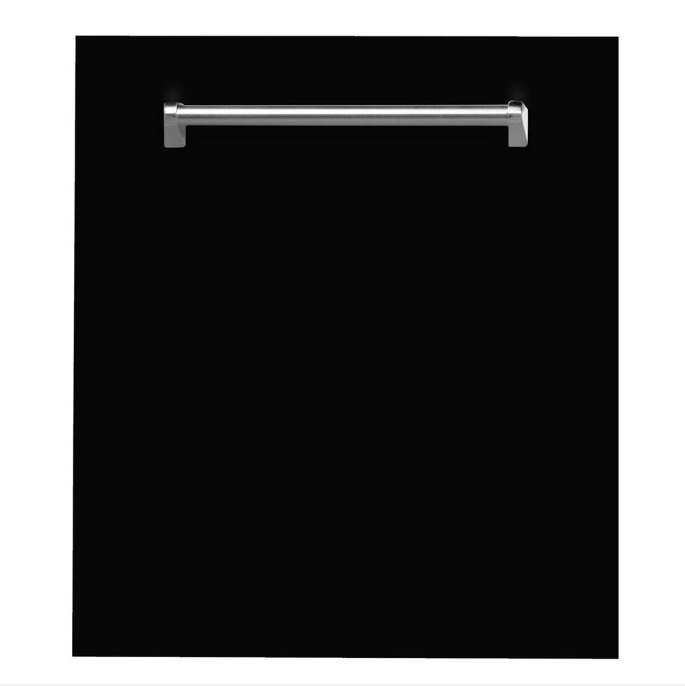 Z-Line 24'' Top Control Dishwasher in Black Matte with Stainless Steel Tub and Traditional Style Handle