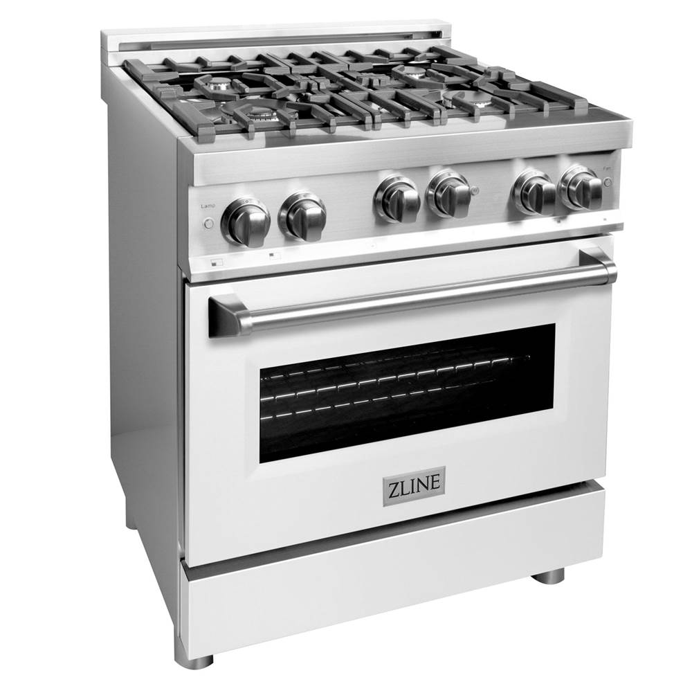 Z-Line 30'' Professional Gas on Gas Range in Stainless Steel with White Matte Door