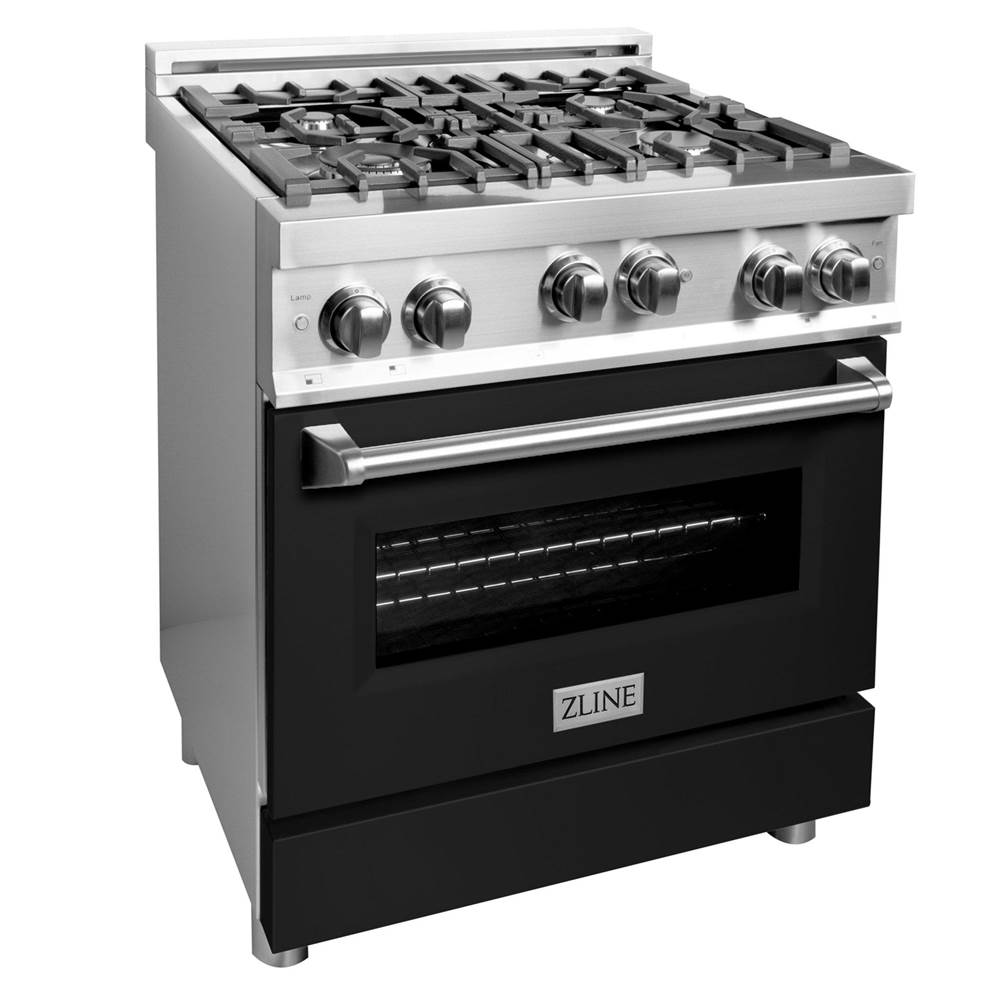 Z-Line 30'' Professional Gas on Gas Range in Stainless Steel with Black Matte Door