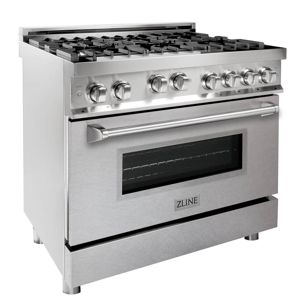 Z-Line 36'' Professional Gas on Gas Range in Stainless Steel with DuraSnow Finish Door