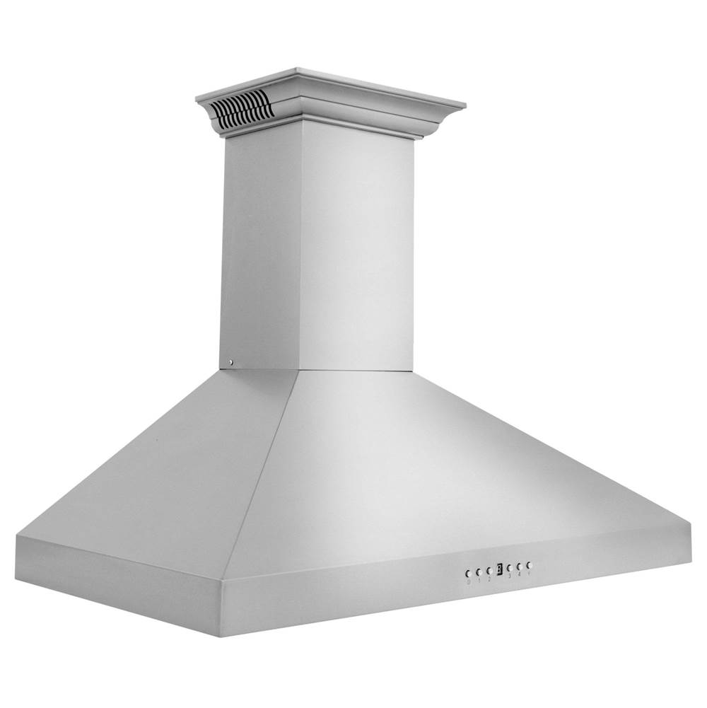 Z-Line 36'' Wall Mount Range Hood in Stainless Steel with Built-in CrownSound Bluetooth Speakers