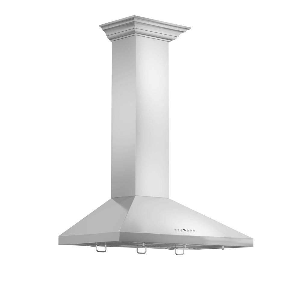 Z-Line 48'' Wall Mount Range Hood in Stainless Steel with Crown Molding